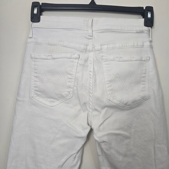 MOTHER The Insider Crop Step Fray Size 26 Fairest of Them All White Denim Jeans - Picture 9 of 12